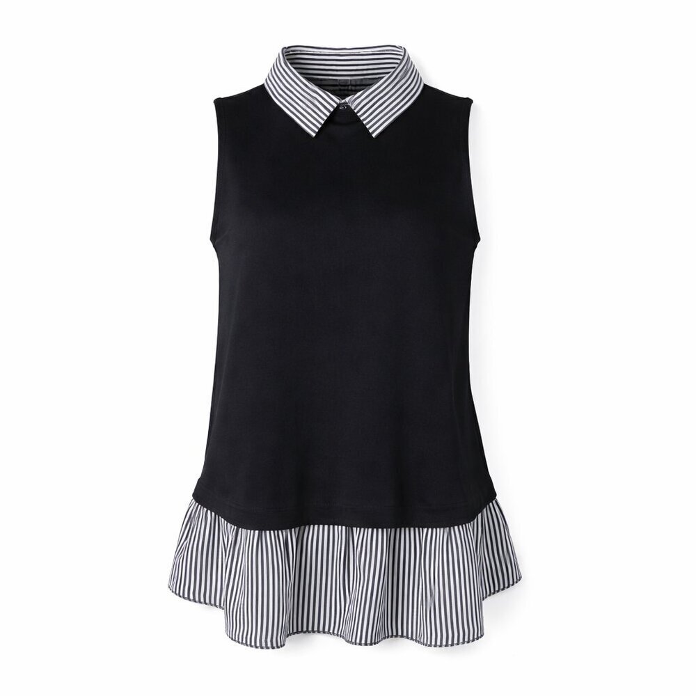 LOFT Navy White Sleeveless Nautical Top Size S